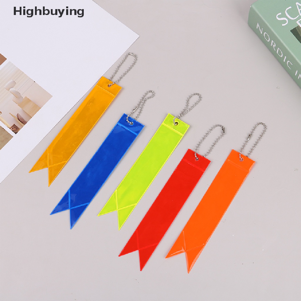 Hbid Streamer Tape Pendant Reflektif Liontin Hadiah Liburan Tahan Air Gantungan Kunci Peringatan Berjalan Malam PVC Reflektif Tas Liontin Glow In The Dark Key Ring Glory