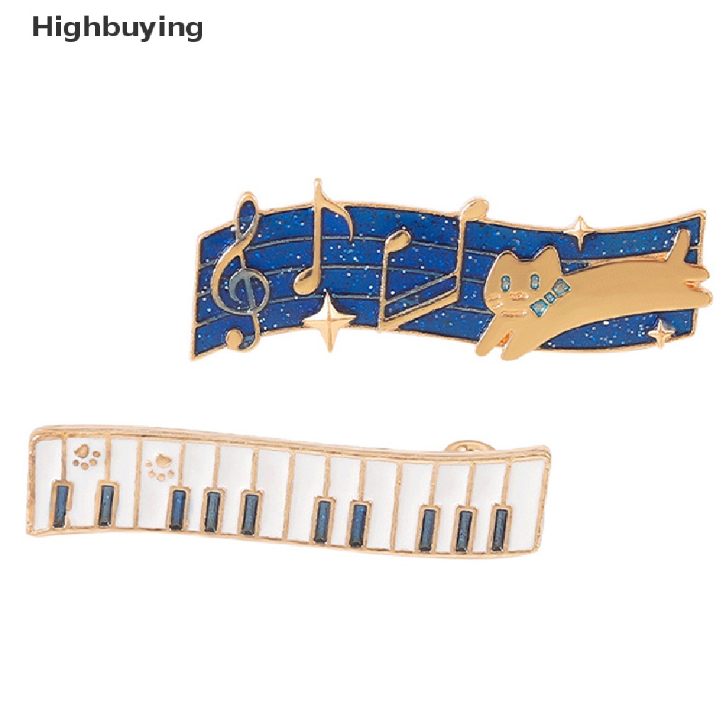 Hbid Nota Musik Bros Untuk Wanita Pria Enamel Dancing Cat Pesta Kantor Brooch Pin Hadiah Glory