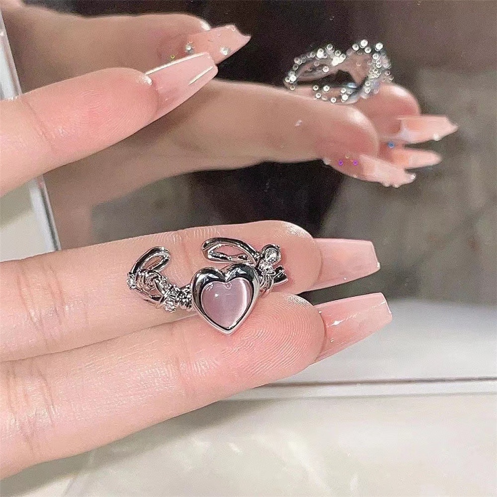 Opening Adjustable Index Finger Ring Pink Love Ring Female Advanced Boudoir MANYUE