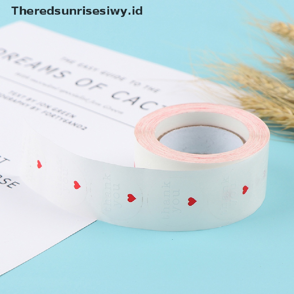 # Kado Mom &amp; PAPA DIY # 500pcs Label Segel Kertas Thank You Stiker Handmade Dengan Love Gift Bake Decor~