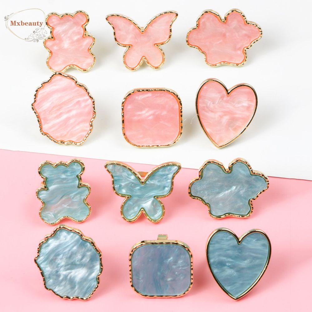 Mxbeauty Cincin Palet Bentuk Kupu-Kupu Beruang Phnom Penh Adjustable Untuk Mencampur Warna Nail Art