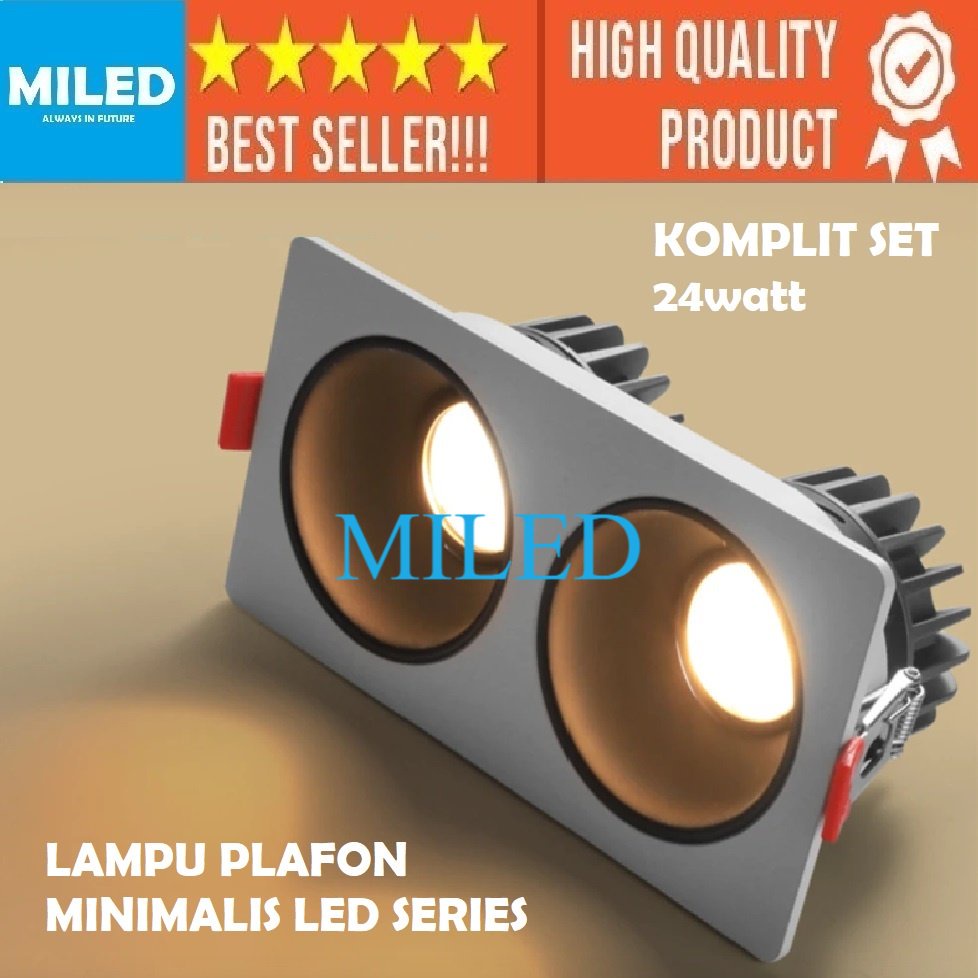 LAMPU DOWNLIGHT LED 24 WATT / LAMPU PLAFON MINIMALIS KOTAK / LAMPU TANAM PLAFON / LAMPU PLAFON RUMAH