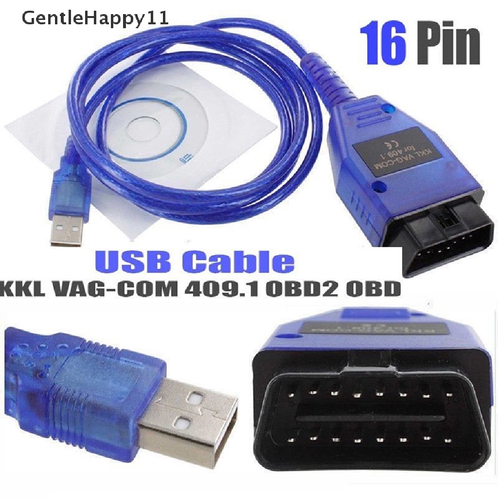 Gentlehappy Kabel USB KKL VAG-COM 409.1 OBD2 OBD Diagnostic Scanner VCDS VW/Audi/Kursi A++ id