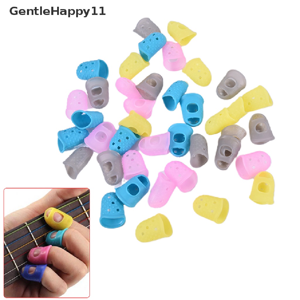 Gentlehappy 10PCS Finger Sleeve Silicone Glove AntiSlip Pelindung Jari Aksesoris Gitar id