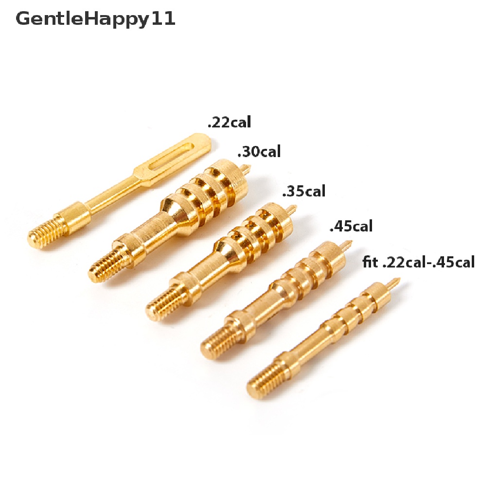 Gentlehappy 5pc/lot.22cal-.45cal Gun Cleaning Jags brush Kit Kuningan Solid Tombak Runcing Jags id