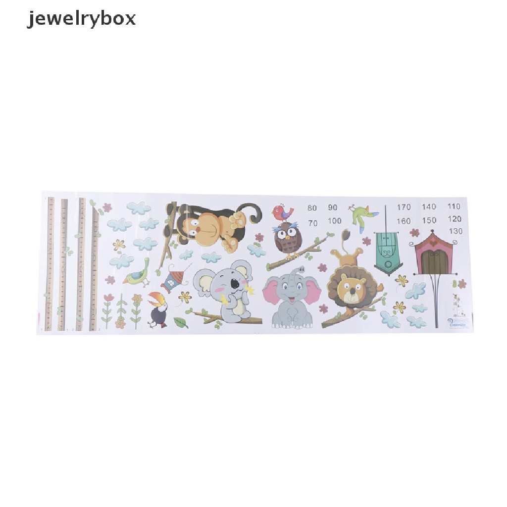 [jewelrybox] Kartun Hewan Gajah Singa Pengukur Tinggi Badan Dinding er Untuk Dekorasi Kamar Anak Butik