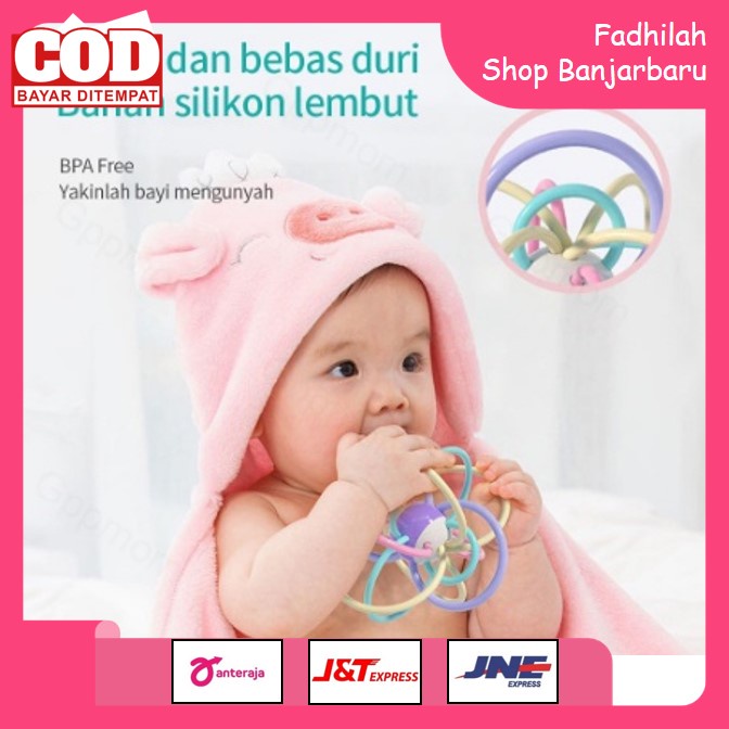 MAINAN ANAK TEETHER BAYI BOLA MANHATTAN GIGITAN BABY | FADHILAH SHOP BJB