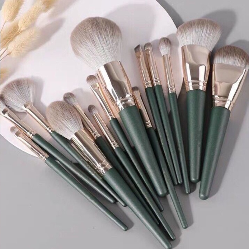 MAANGE 14pcs/set Brush Kosmetik Premium/Makeup Profesional Bulu Lembut Untuk Bibir, Bedak, Concealer, Highlighter, Eyeshadow 1340