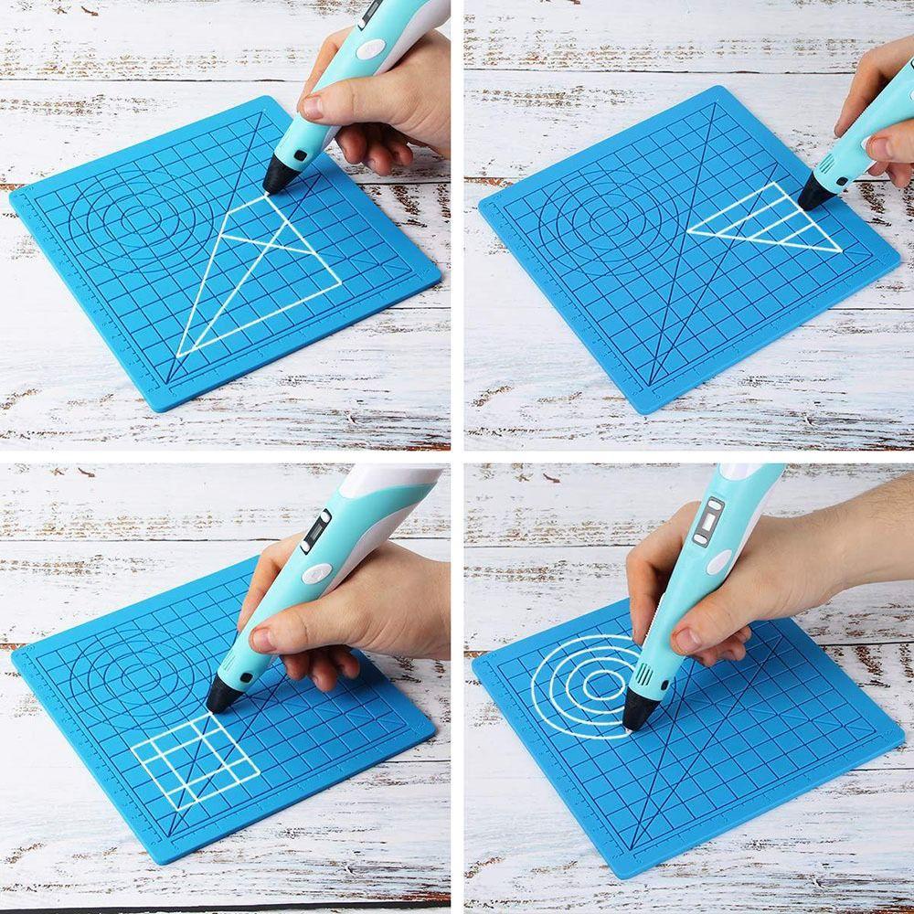 POPULAR Pen Mat 3D Alat Gambar Template Tahan Lama Pelindung Jari 3D Pen Stencils