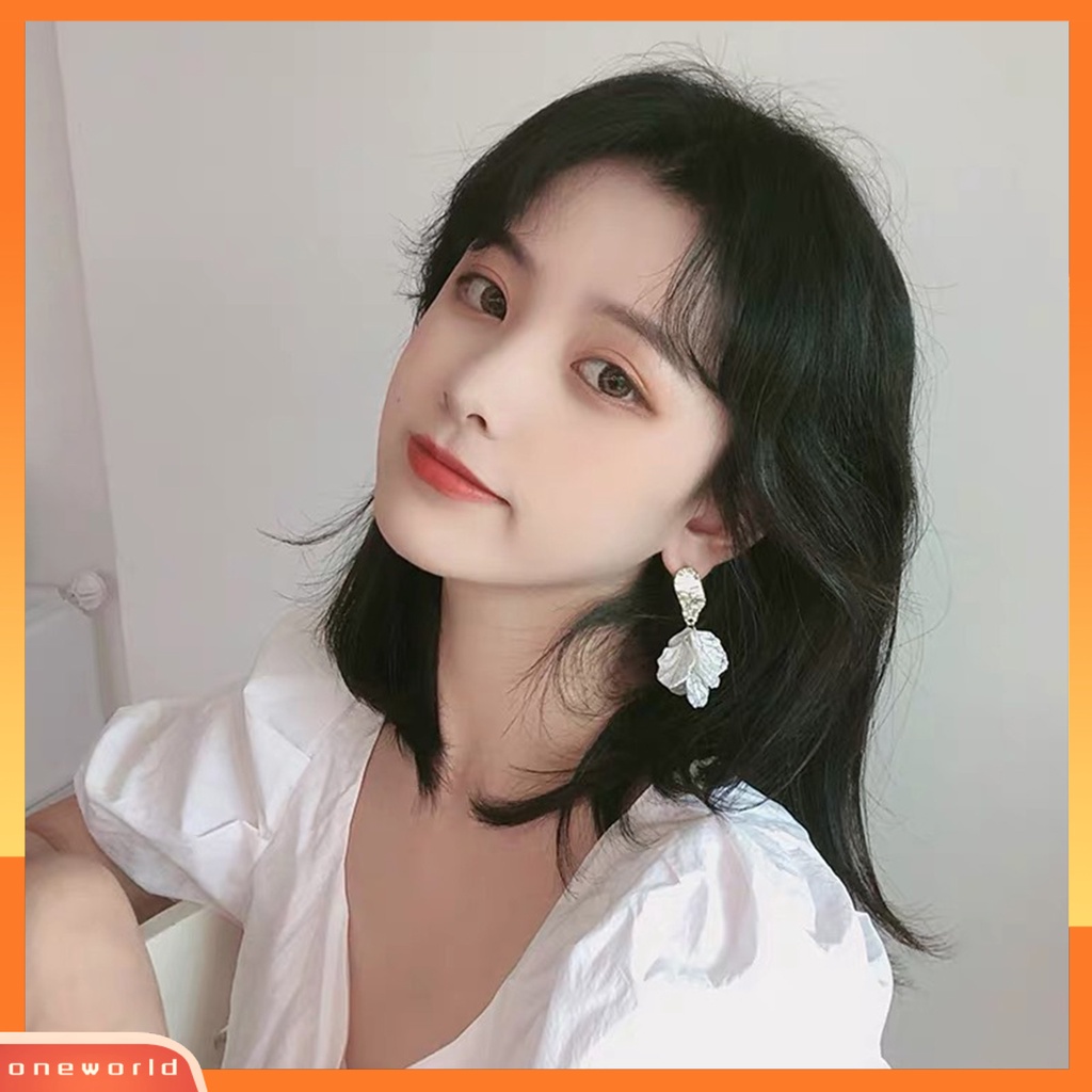 [EONE] 1pasang Drop Earrings Kepribadian Hadiah Ulang Tahun Gaya Korea Temperamen Shell Putih Kelopak Bunga Stud Earrings Perhiasan Aksesori