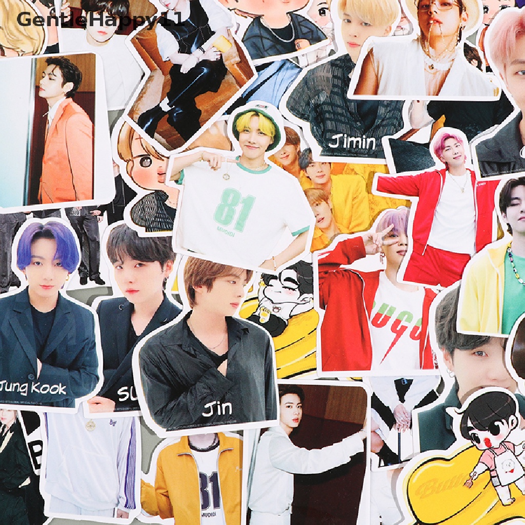 Gentlehappy 60Pcs Korea Bangtan Boys BTS Sticker Koper Telepon Notebook Alat Tulis Stiker id