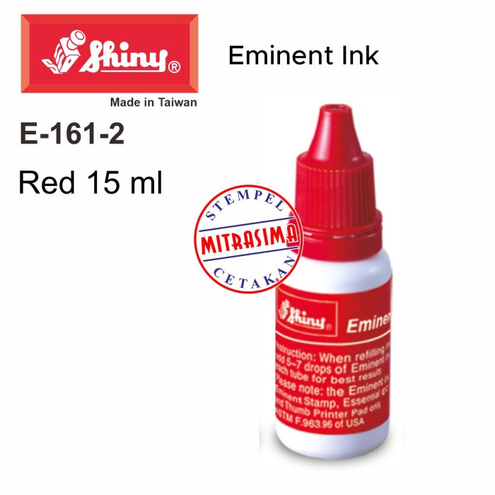 

Shiny E-161-2 ( Eminent Ink tinta sidik jari warna merah E161-2 )