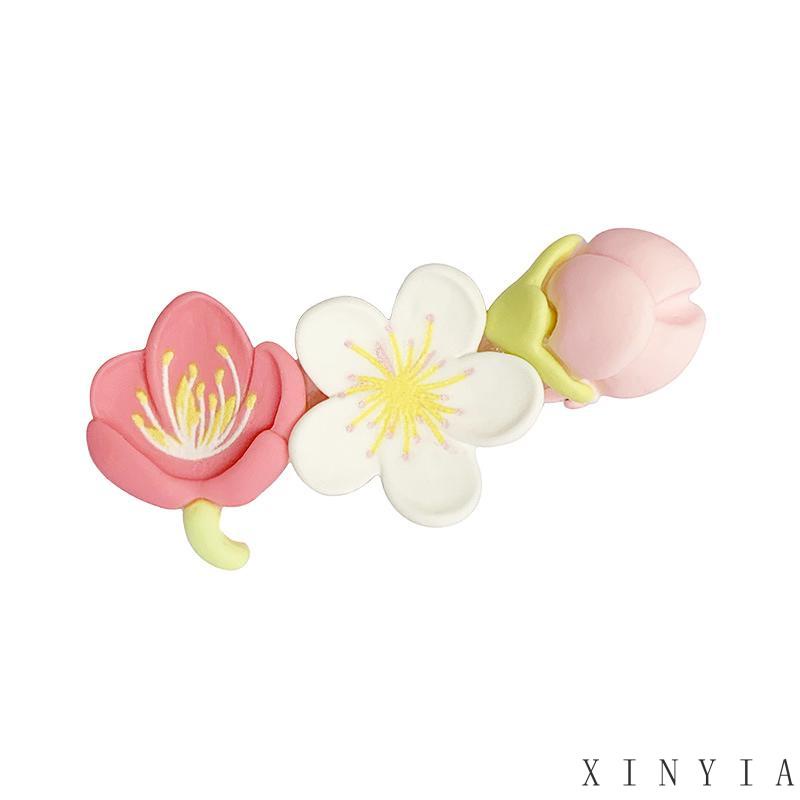 【Bayar di tempat】Pink Sakura Peach Blossom Jepit Rambut Hiasan Kepala Wanita Perempuan Manis Bunga Hair Clip Aksesoris Rambut