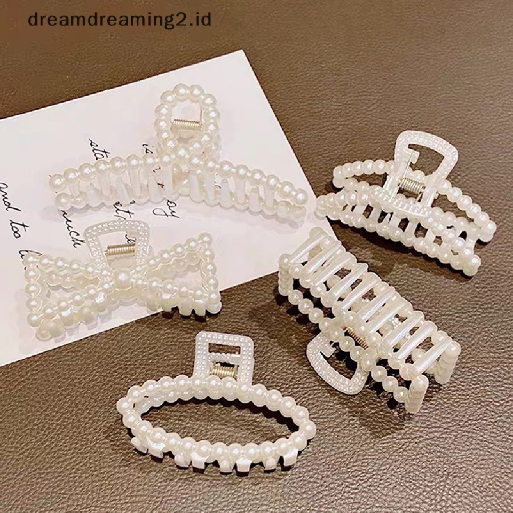 (dream) Mutiara Klip Cakar Rambut Akrilik Ukuran Besar Makeup Hair Styling Barrettes//