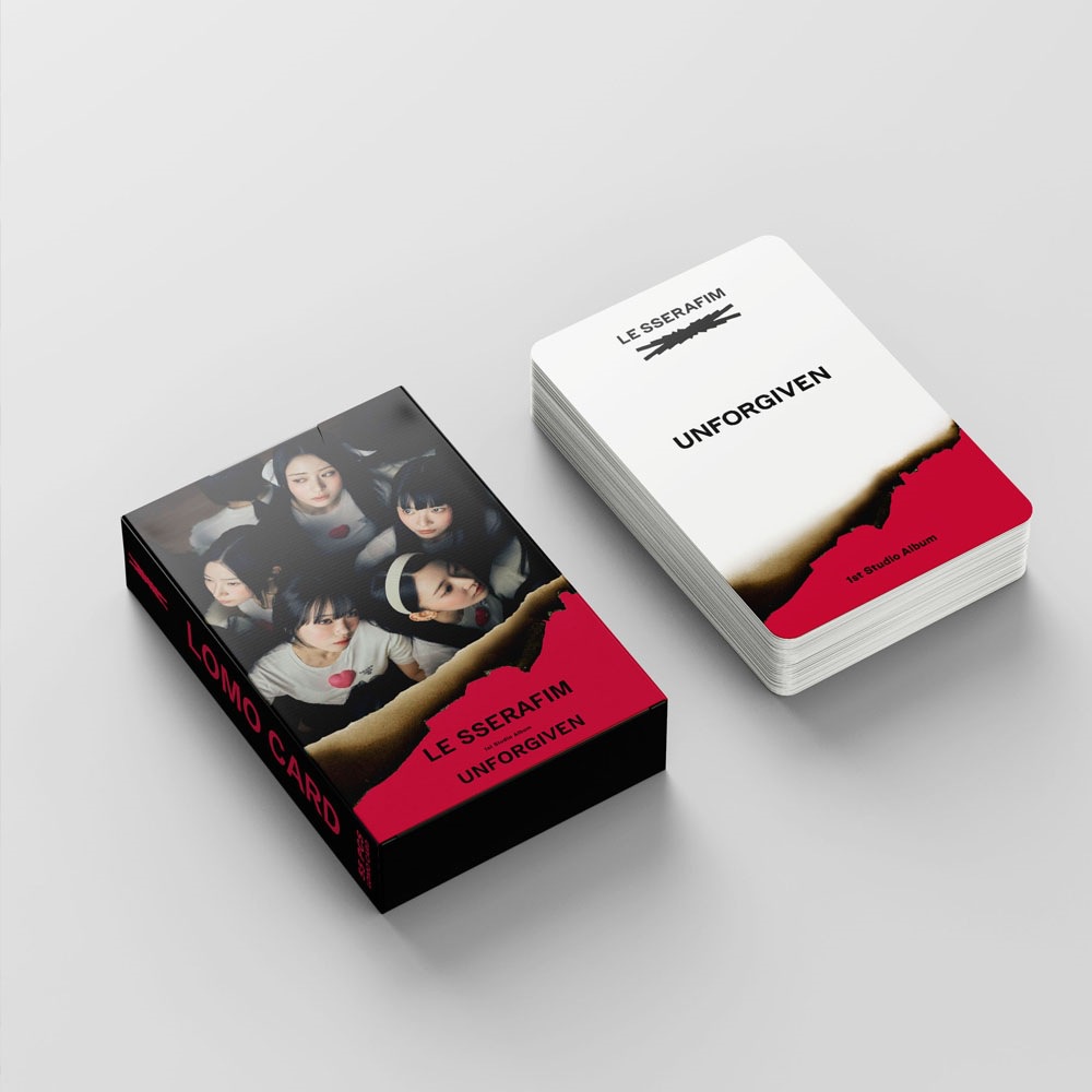55pcs/box LE Sserafim2023 UNFORGIVEN Photocards Album Ke 1 Lomo Kartu Lesserafim Kpop Postcards