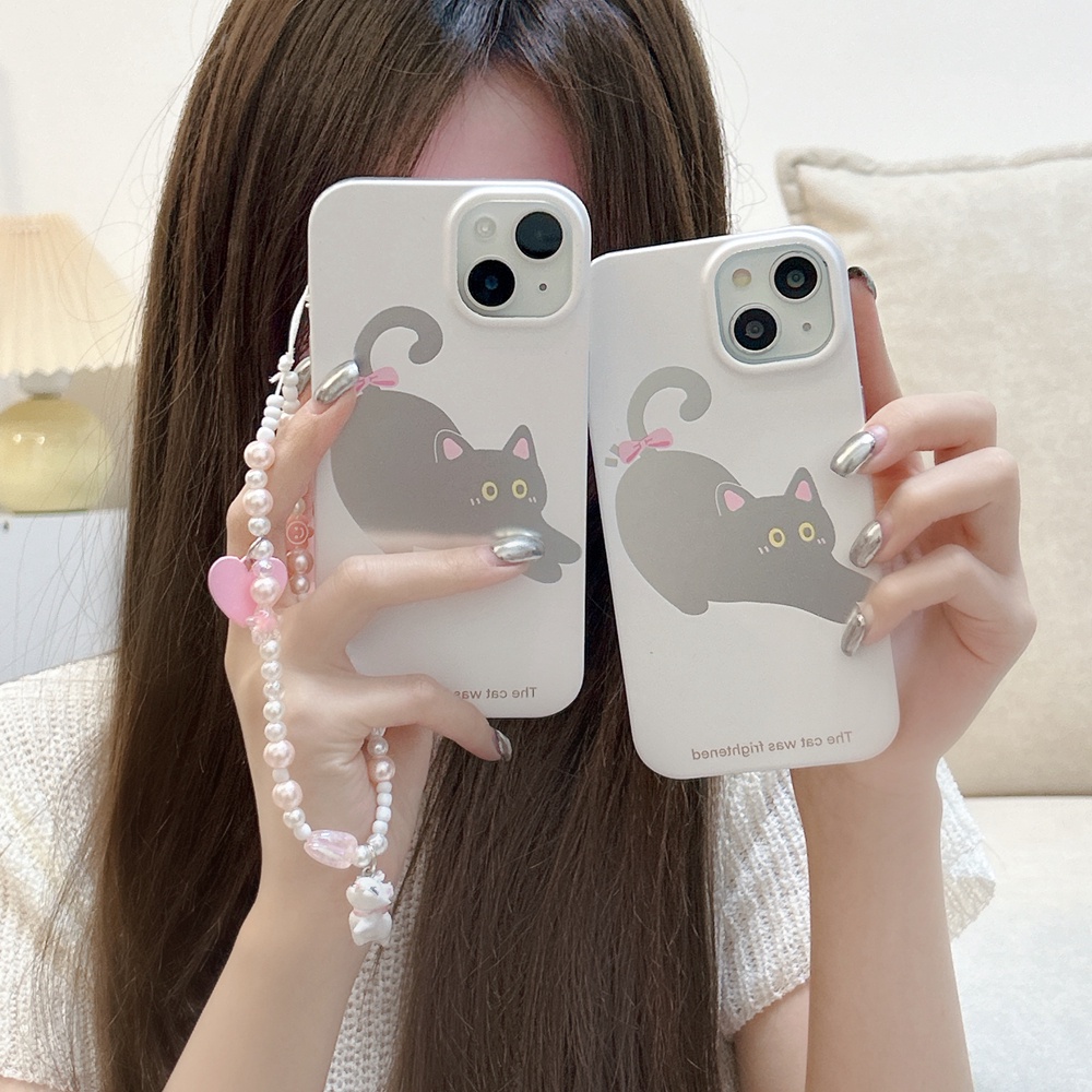 Casing Ponsel Gelang Kartun Kucing Lucu Untuk Iphone11 12 13 14 Pro Max Case Dengan Lanyard Shockproof Back Cover Casing iPhone