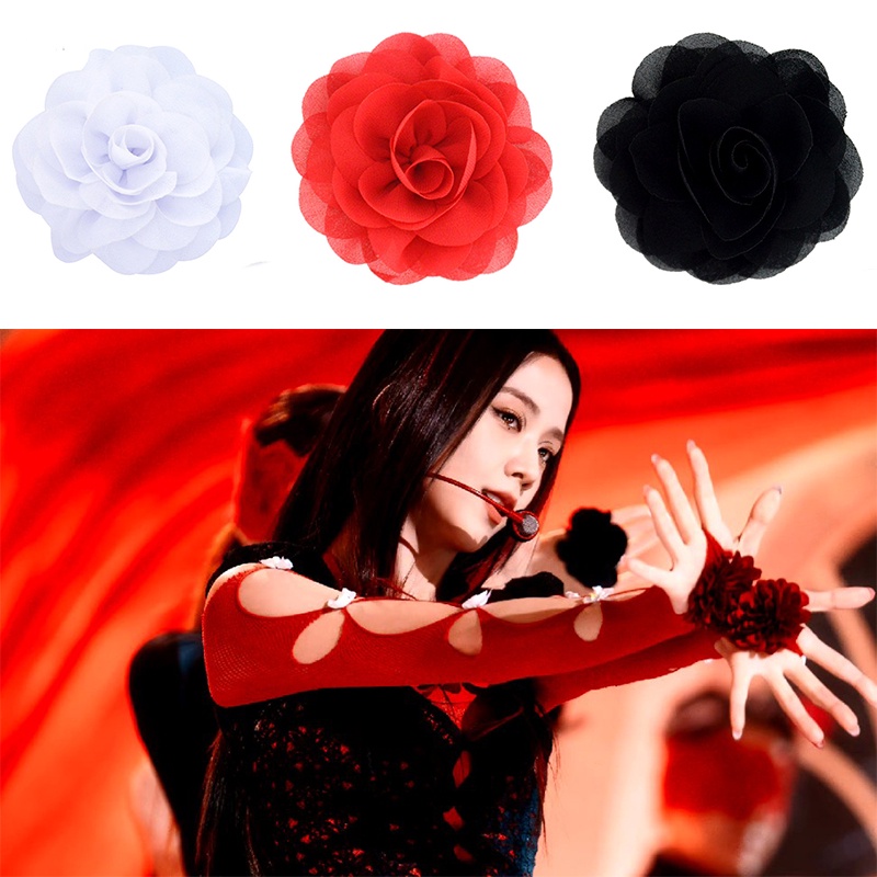 2pcs Cincin Bunga Camelia Mirip Jisoo Blackpink Jisoo Dancing Prop Jewelry Blackpink