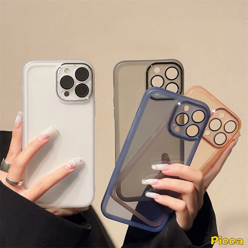 Luxury Plating Metal Len Case Kompatibel Untuk iPhone 7Plus 8Plus XR 11 Pro Max 14 13 12 Pro Max X XS Max 7 8Plus Pelindung Lensa Kamera Shockproof Back Cover Shell