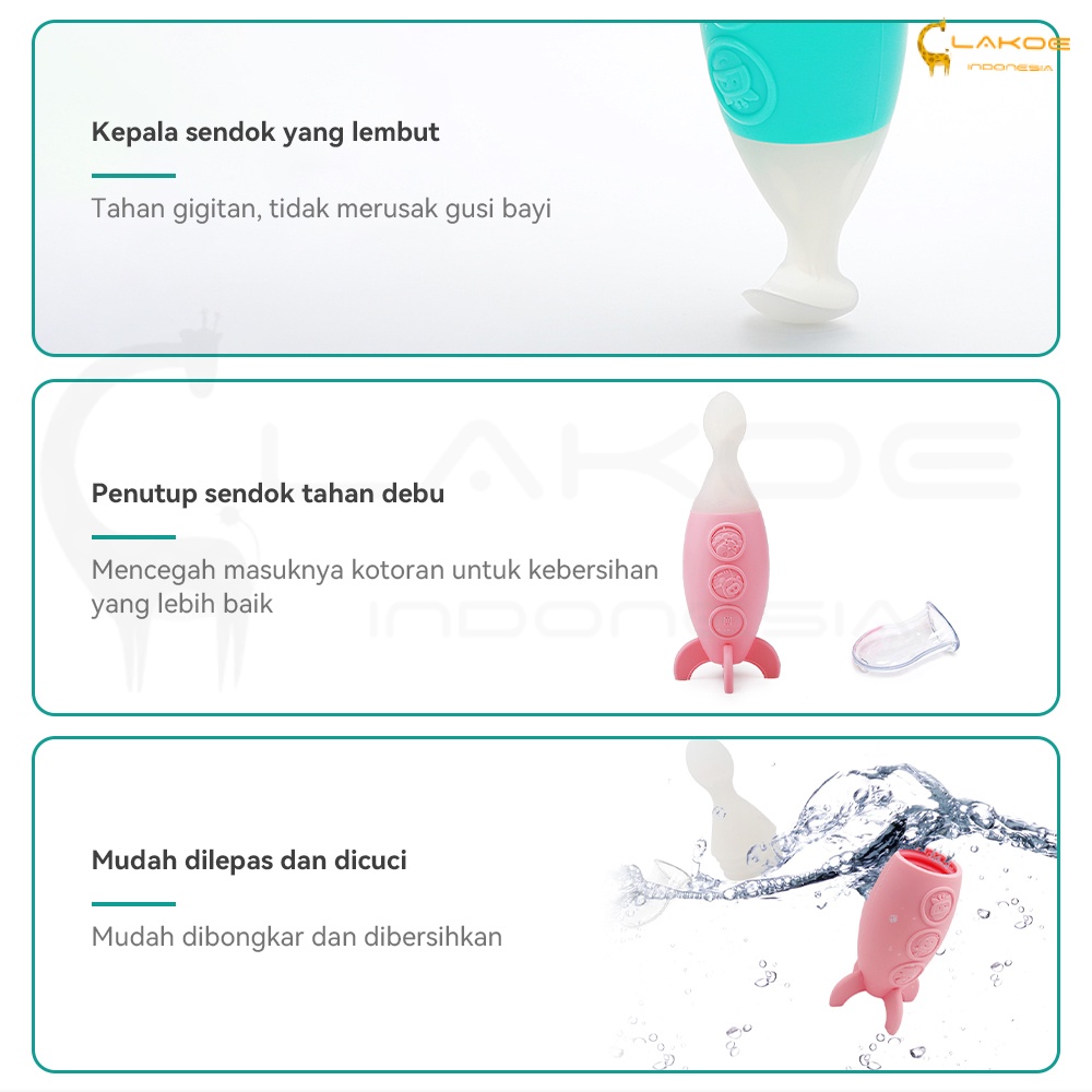 Lakoe Sendok Botol Mpasi Silikon/Botol sendok mpasi/Baby Feeding Spoon Dispenser/Botol Dot Silicone sendok makan bayi