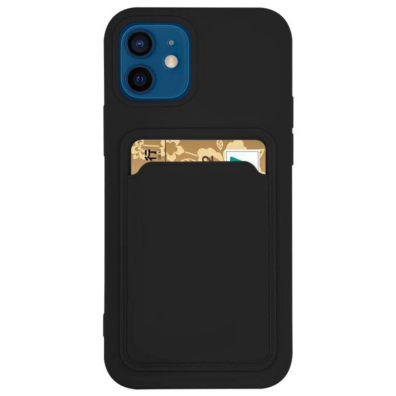 IPHONE Holder Kartu Bahan Silikon Lembut Casing Ponsel Untuk iPhone14 13 12 11 Pro MAX Plus Sarung Dompet Permen Shockproof Untuk iPhone14 iPhone13 iPhone12