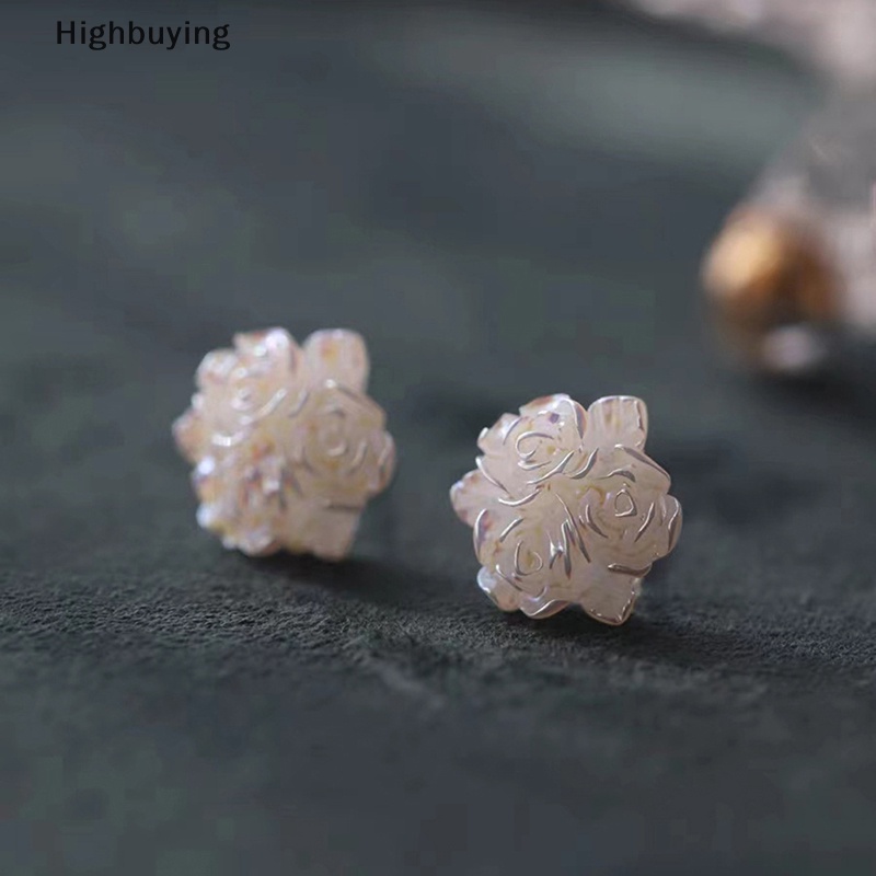 Hbid 1pasang Anting Tusuk Bunga Sterling Silver925 Untuk Wanita Pengantin Wanita fashion Perhiasan Anti Alergi Glory