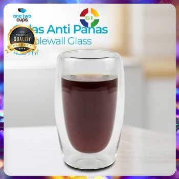 Gelas Kopi Anti Panas Double Wall Glass Borosilicate 250 ml  Transparent