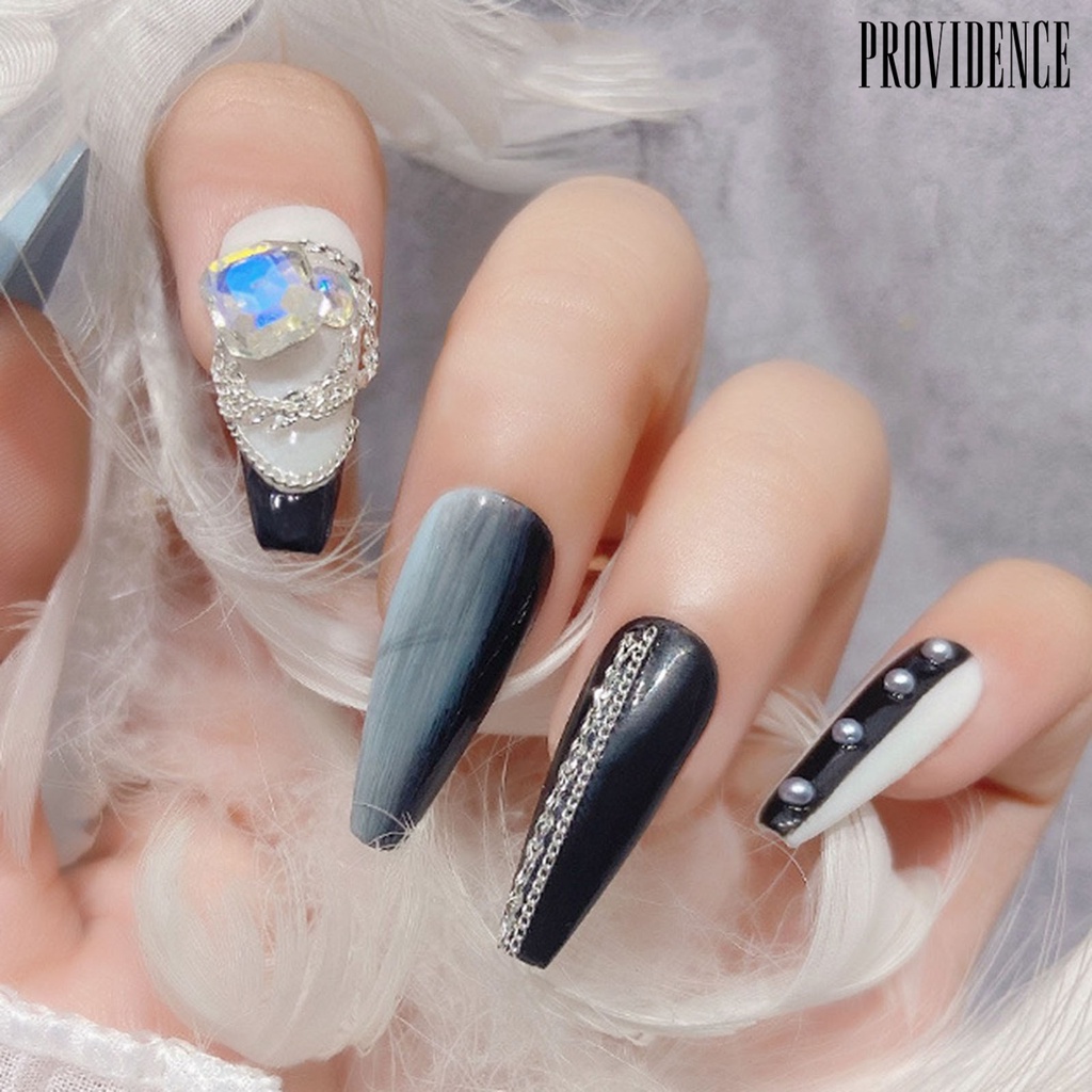 Providence Rantai Kuku Serbaguna DIY Glittery 3D Manicure DIY Pesona Rantai Logam Untuk Anak Perempuan