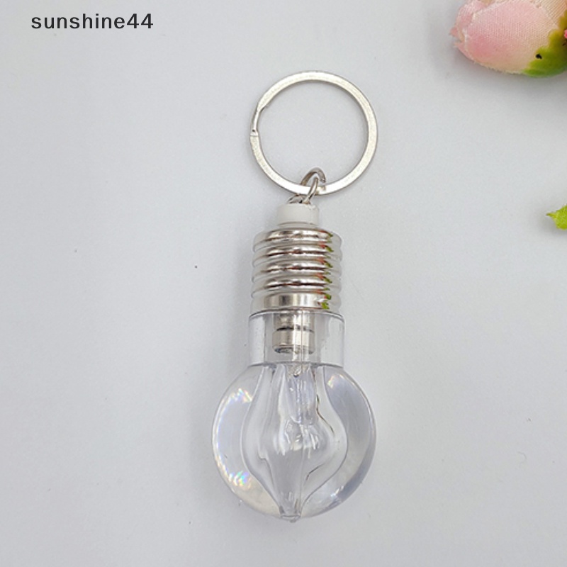 Sunshine Novelty Lighg Bohlam Lampu LED Mini Gantungan Kunci Key Ring Menyala Kunci Ring Lamp ID