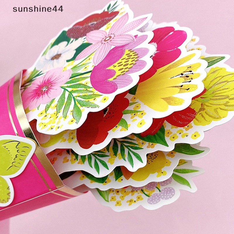 Sunshine 3D Greeg Card Bunga Floral Butterfly Ulang Tahun Ucapan Terima Kasih Bunda Famil ID