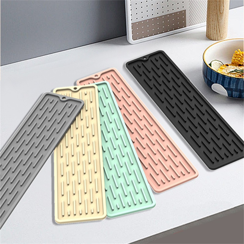 35 * 8.8cm Colorful Silicone Drain Mat/Peralatan Makan Talenan Bantal Anti slip/Aksesoris Penyimpanan Wastafel Dapur