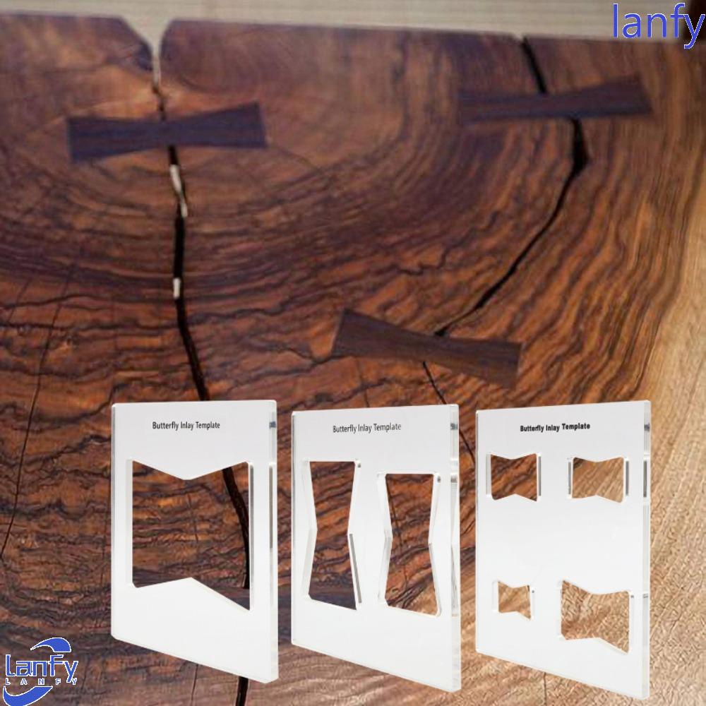 Lanfy Butterfly Inlay Template Scribing Alat Ukur Tukang Kayu Bushing Template Bowtie Kunci Woodworking Alat Dasi Kupu Kupu Penguasa Coretan Sambungan