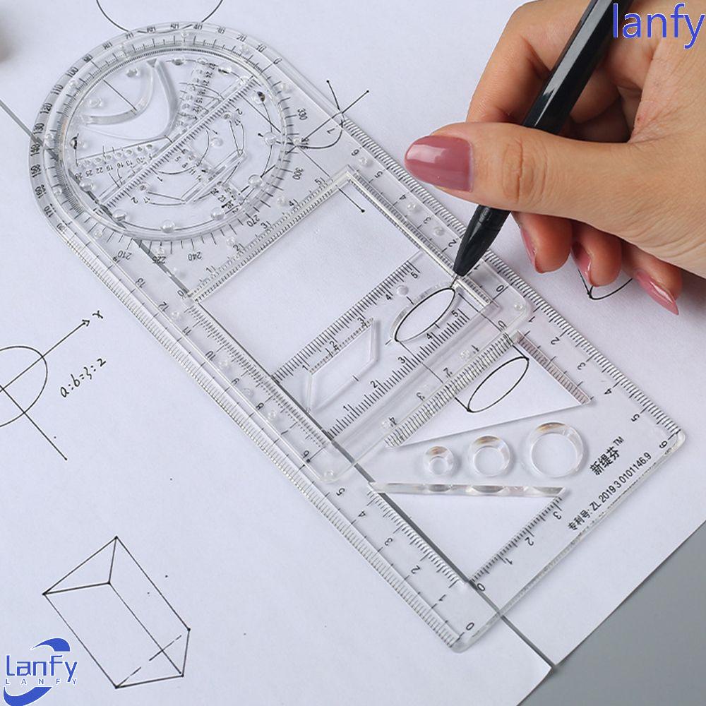 Lanfy Rulers Portable Math Office Student Perlengkapan Serut Alat Tulis Alat Ukur