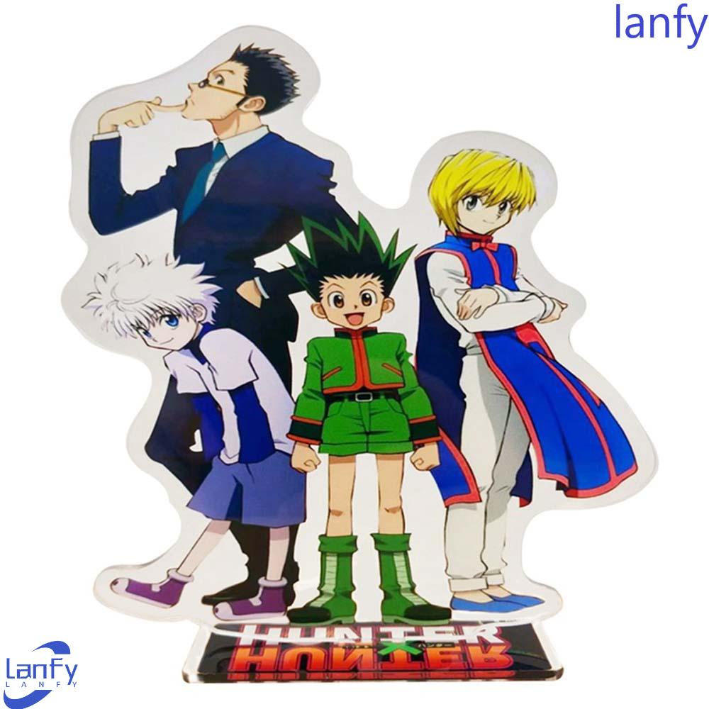 Lanfy HUNTER Pemburu Fashion Fans Hadiah Leorio Dekorasi Mainan Desktop Standing Card Irumi Hisoka Killua Zoldyck Figure Model Plat