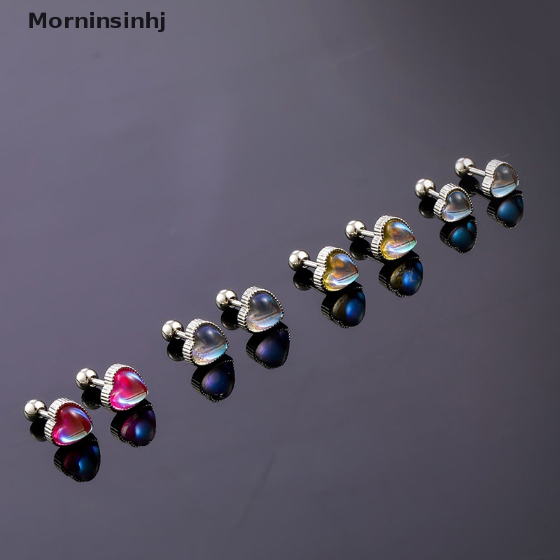 Mornin 1pasang Fashion Jantung Telinga Studs Anting Untuk Wanita Tulang Rawan Helix Telinga Tulang Kuku Manis Keren Telinga Perhiasan Hadiah id