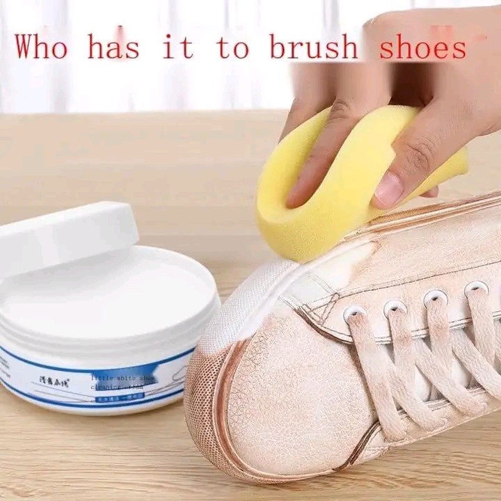 GOS -H401-  Krim Pemutih Sepatu Sneaker 260gr Free Spons - Cleaning Cream White Shoe Cleaner - Pembersih Sepatu