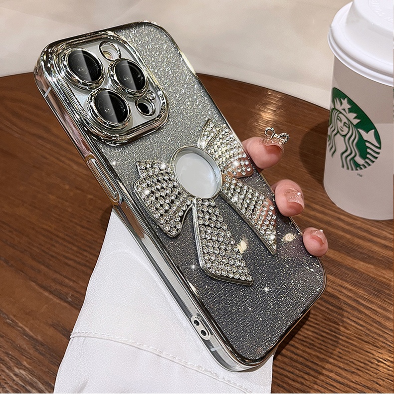 Casing Lensa Proteksi Kamera Mewah iPhone 14 Pro Max14 Plus case Iphone12 13 Pro Max 11 Pro Max aesthetic diamond flowers Dengan logo protection TPU soft back cover