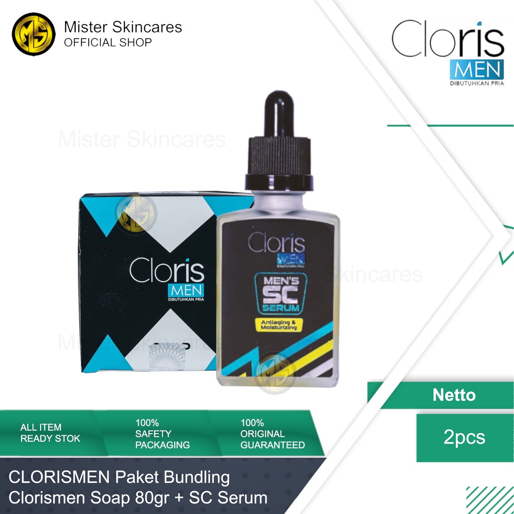 Clorismen Paket Bundling Sabun Cuci Muka 80gr &amp; SC Serum 30ml - Atasi Jerawat &amp; Bopeng