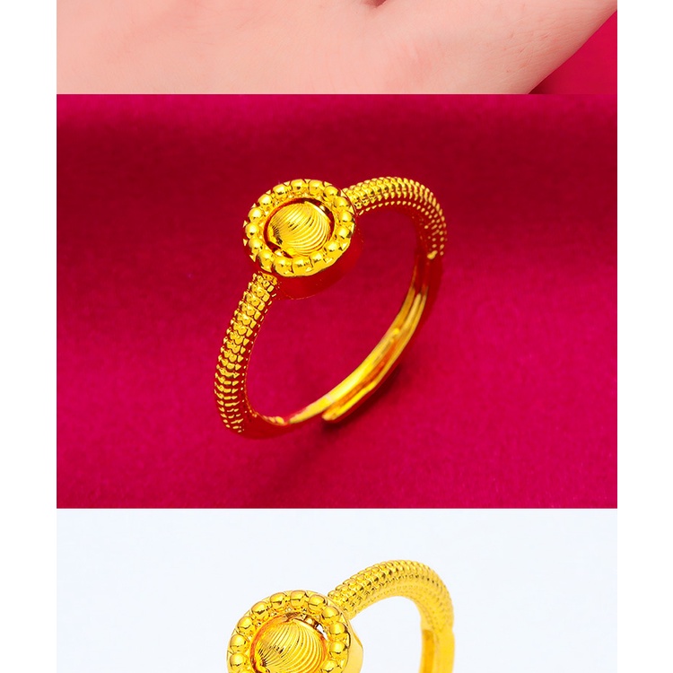 Goldkingdom Aksesoris Perhiasan Fashion Ready Stock Cincin Manik Transit Mata Kucing Lapis Emas Sebagai Hadiah Untuk Pacar