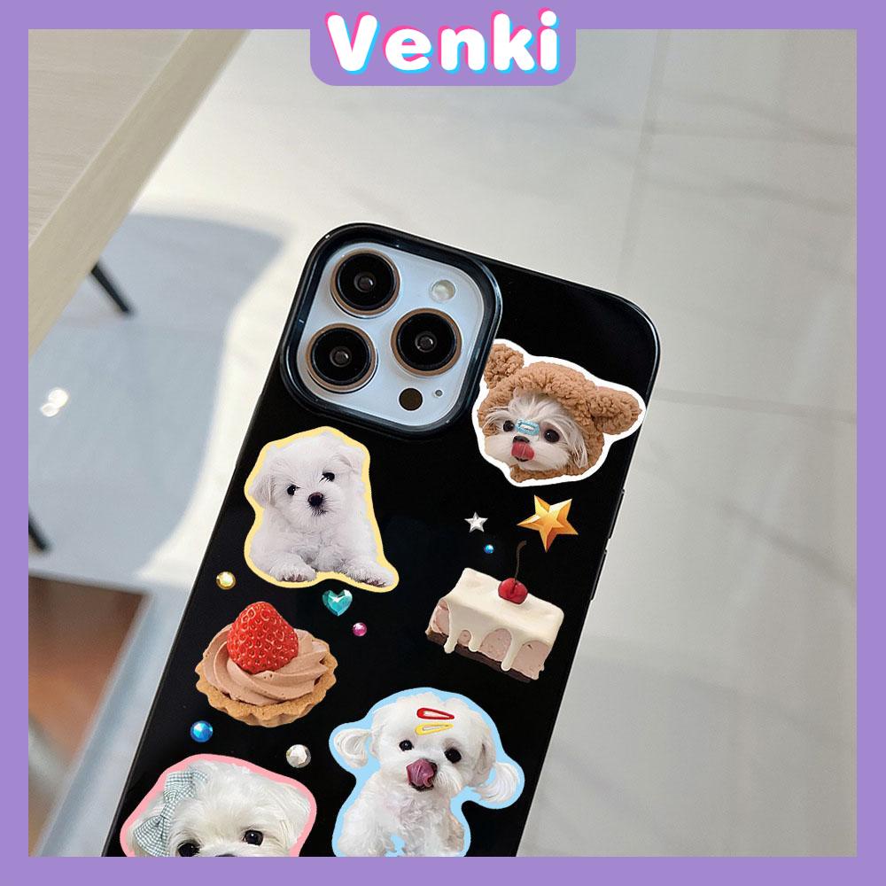 VENKI - For iPhone 11 iPhone Case Black Glossy TPU Soft Case Shockproof Protection Camera Cute Cartoon Compatible with iPhone 14 13 Pro max 12 Pro Max 11 xr xs max 7Plus 8Plus