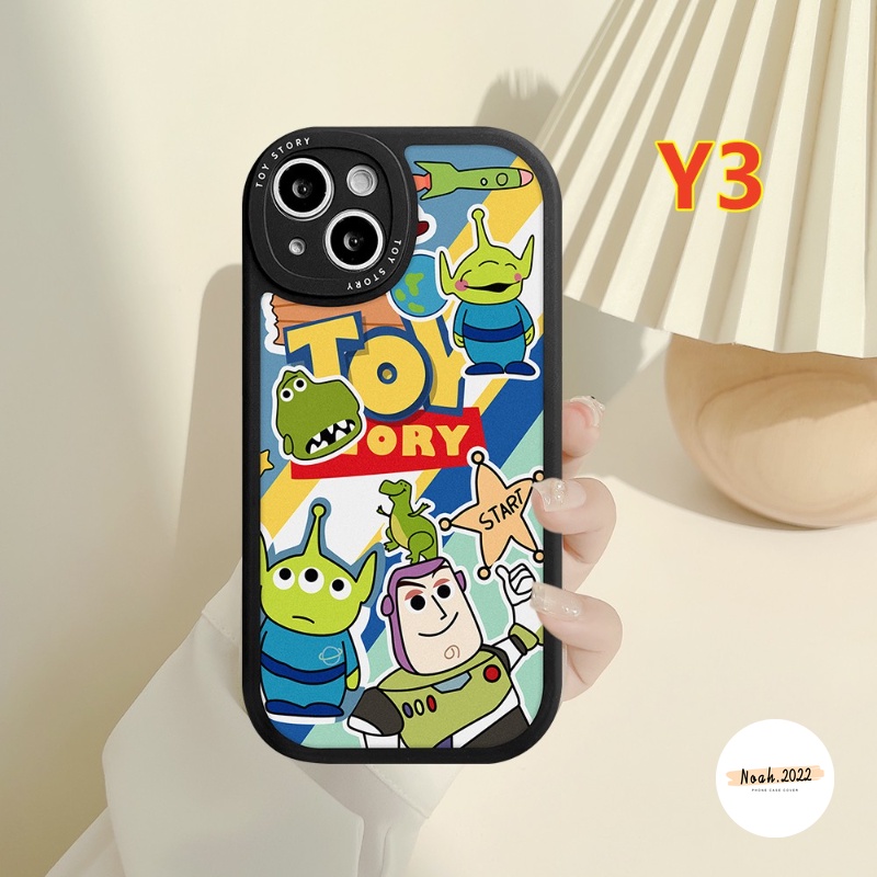 Kartun Toy Story Case Untuk Infinix Hot 11play 11s 10play Smart 6 5panas9main 10s 10T Lite Note8 Ins Lucu Buzz Lightyear Alien Lucu Manyo Beruang Strawberry Oval Eyes Soft Cover