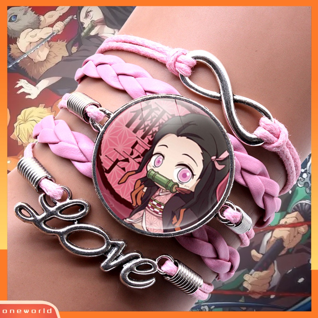 [EONE] Gelang Unisex Demon Slayer Multilayer Perhiasan Kartun Braided Bracelet Untuk Penggemar