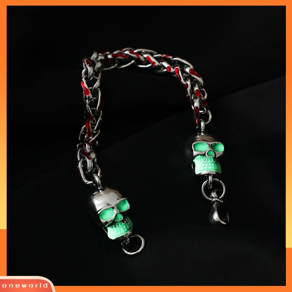 [EONE] Gelang Pasangan Rantai Merah Bercahaya Perhiasan Tetes Minyak Tebal Gelang Fashion Jewelry