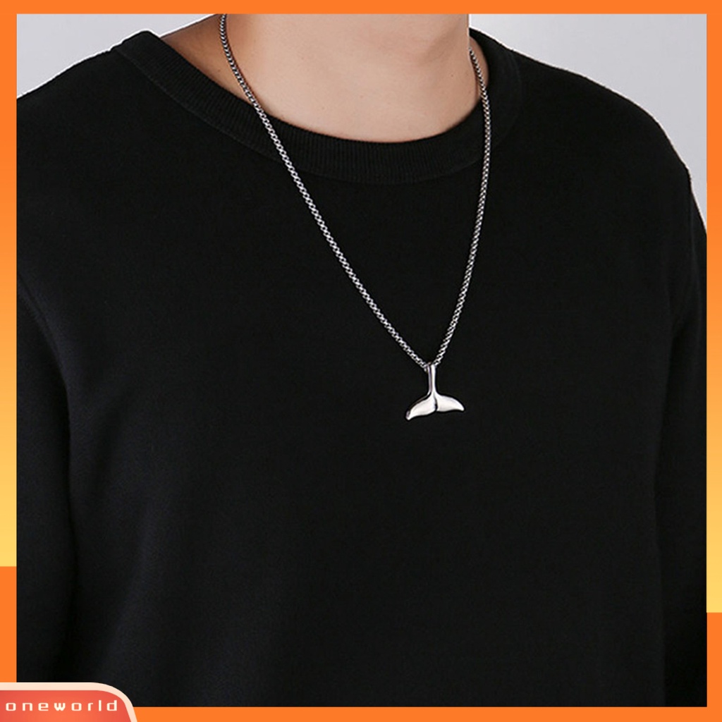 [EONE] Liontin Kalung Hip Hop Geometris Electroplating Kilau Terang Tidak Luntur Hias Hadiah Pria Wanita Ekor Ikan Paus Choker Kalung Sweater Rantai Untuk Pacaran