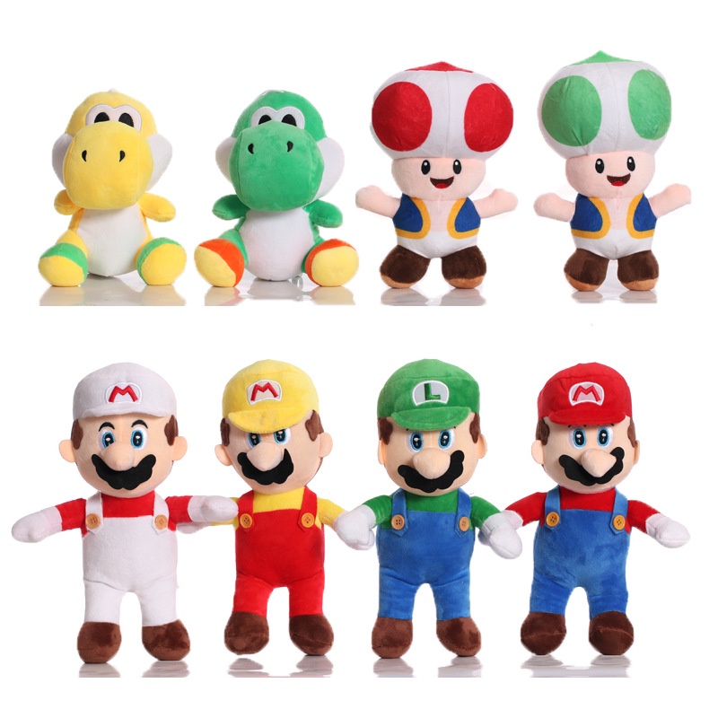 15 cm 25 cm Anime Game Super MARIO Bros Kodok Mainan Mewah Berdiri LUIGI Yoshy MARIO Boneka Hadiah Ulang Tahun