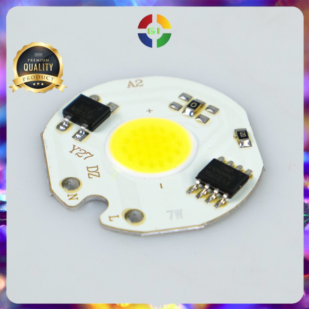 Chip LED Lampu COB SMD Cool White 6000-6500K 220V 27mm 7W - White