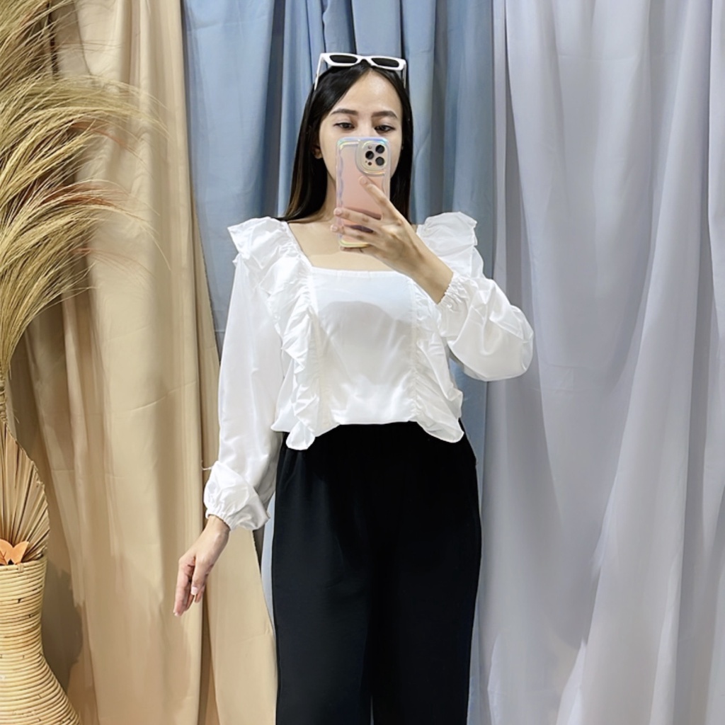 BEFAST - ZRX OOTD WANITA BLOUSE NESA / Ladela Blouse / Pakaian Casual Wanita / Blouse Wanita Keluaran terbaru / Fashion Kerja Wanita Casual / Blouse Polos Lengan Panjang / Termurah