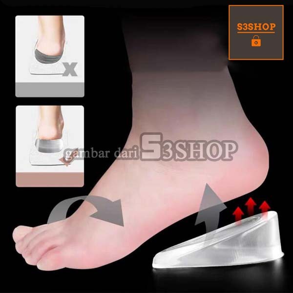 Insole Silikon Penambah Tinggi Badan Alas Sepatu Silicon Gel Invisible