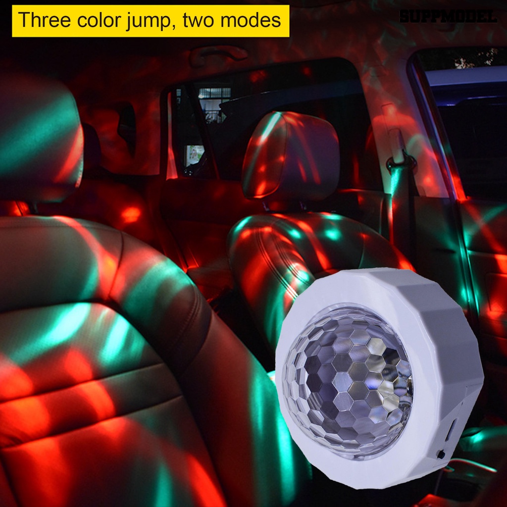 [SM Auto] 1set Lampu Ambient Mobil Antarmuka USB Kontrol Suara ic 5V 1A DJ RGB Mini Warna-Warni Musik Suara LED Suasana Cahaya Aksesoris Interior