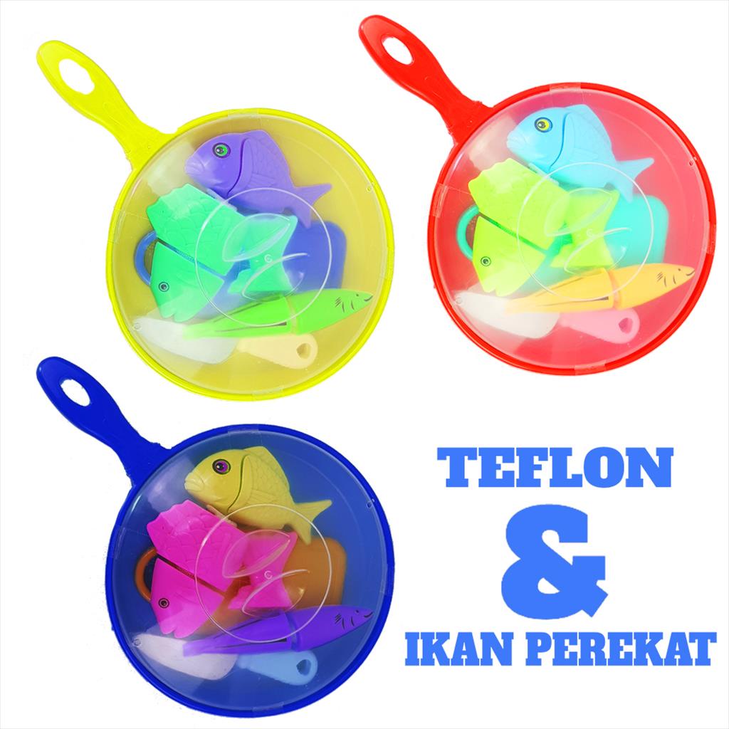 Mainan Masak Masakan Teflon Dan Ikan Potong Perekat YK30 ( YOGOBATA )