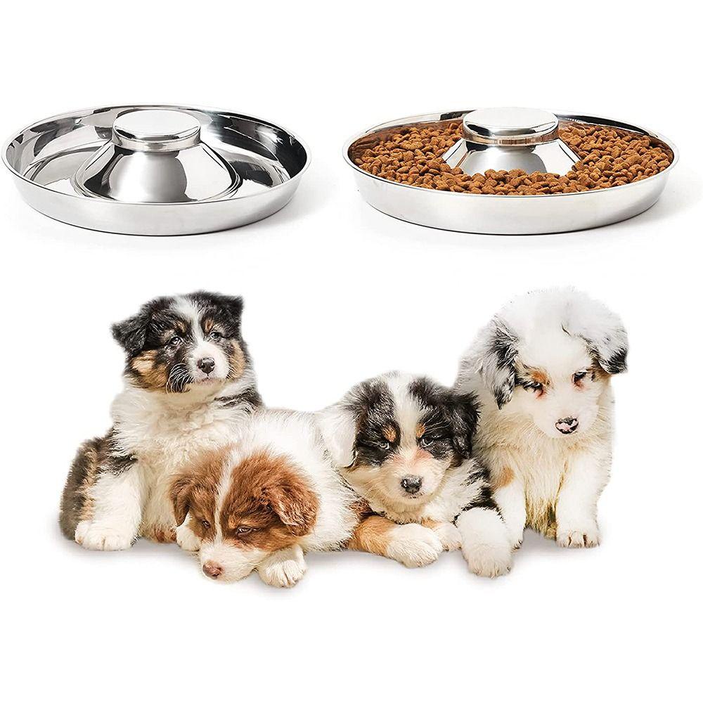 JEROMY Slow Feeder Healthy Anti Teguk Stainless Steel Terhadap Gangguan Pencernaan Puppy Feeder